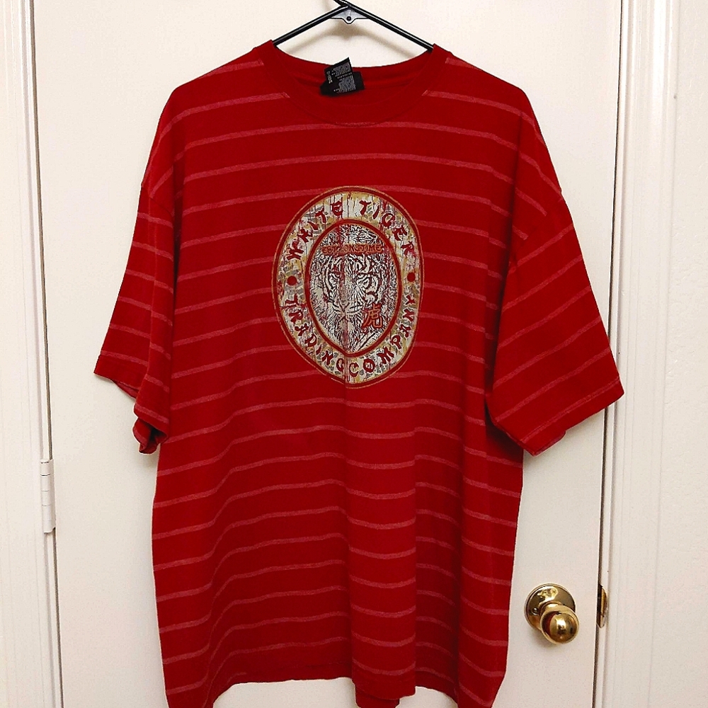 White Tiger | Oversized Striped Tee | Size XL